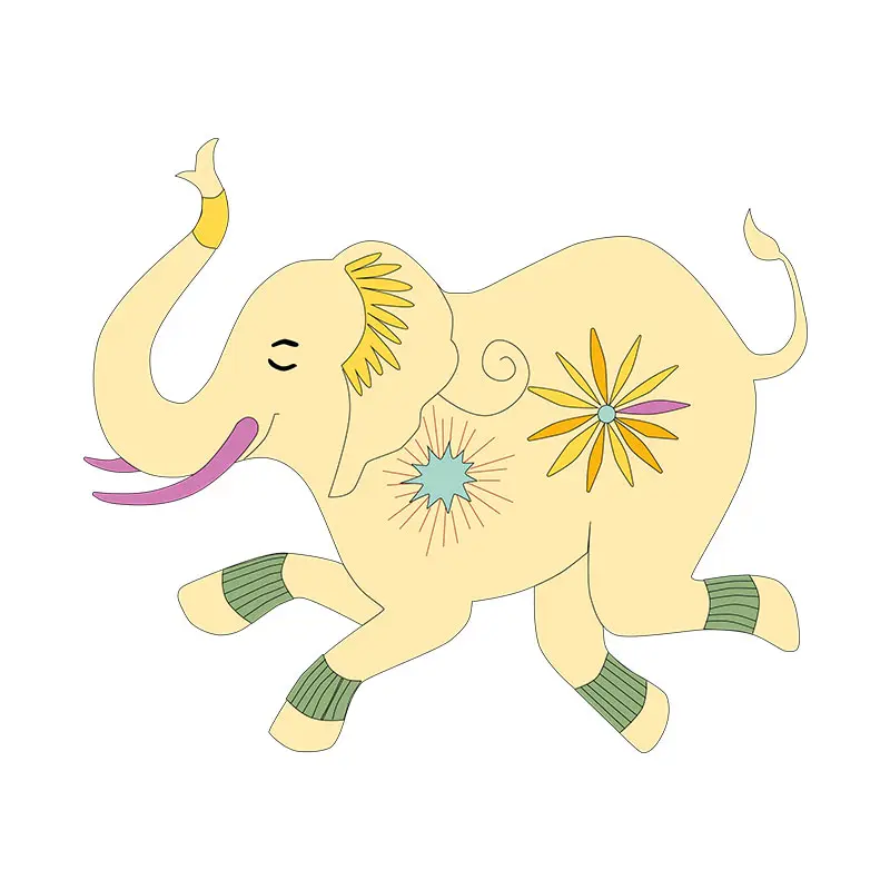 Appealing and Relaxed Elephant Vector Art