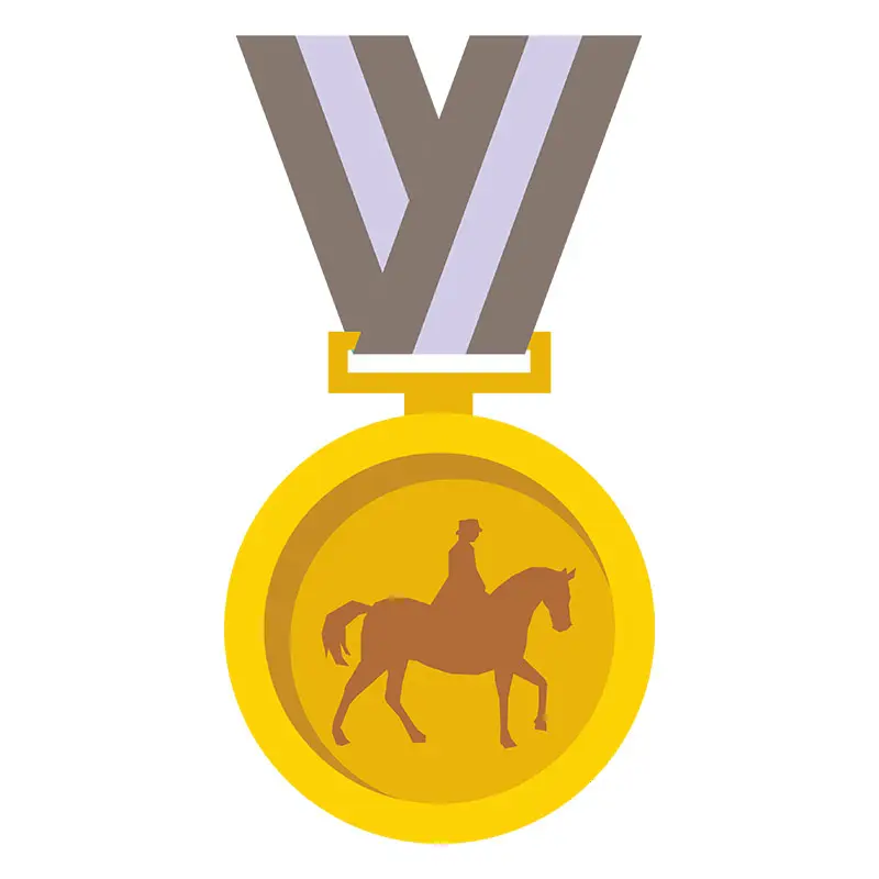 Reputable Equestrian Winner's Gold Medal Vector Art