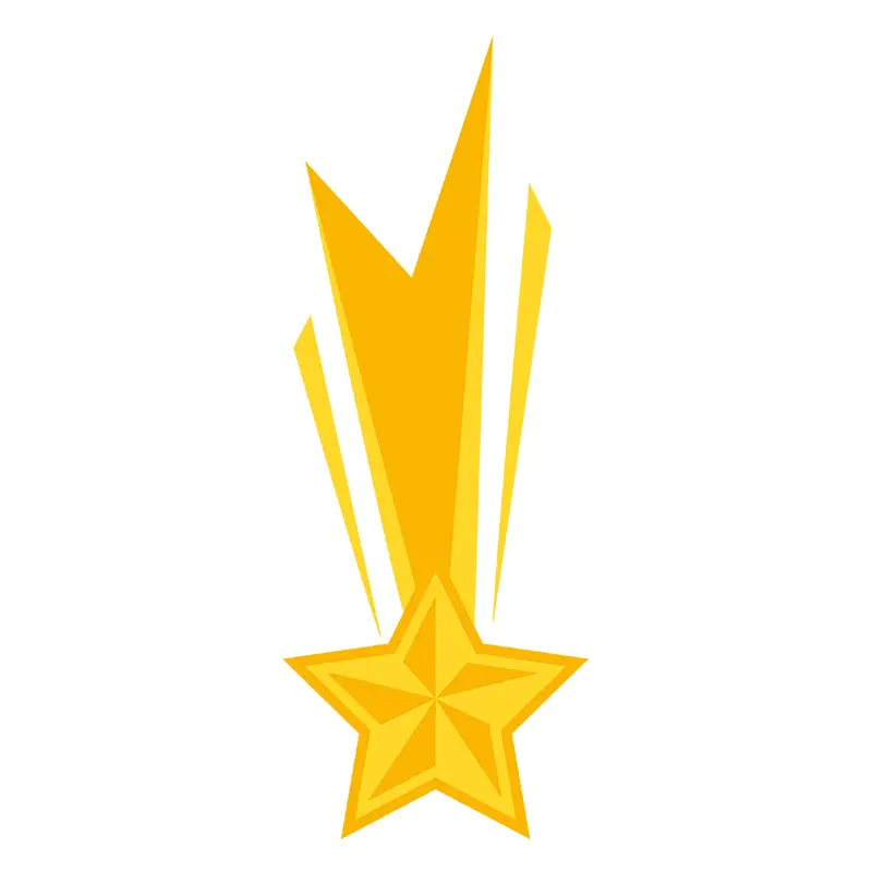 Fortunate and Bright Shooting Star Vector Art