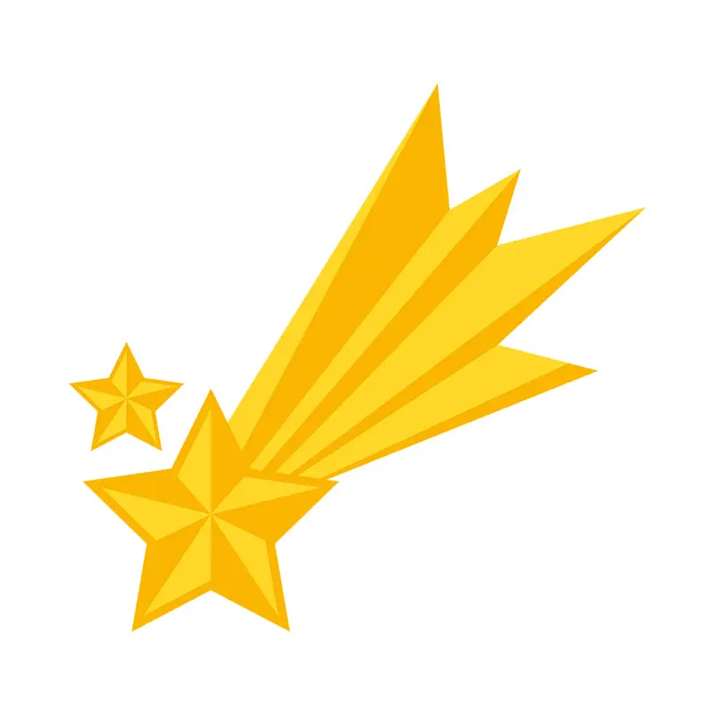 Glowing and Fortunate Shooting Stars Vector Art