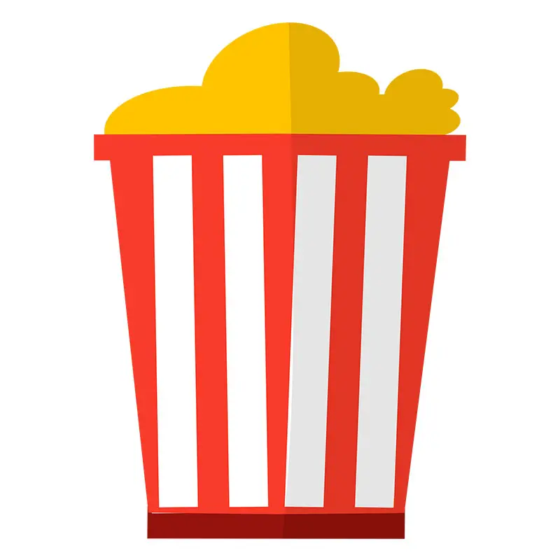 Cinema Movie Caramel Popcorns Bucket Vector Art