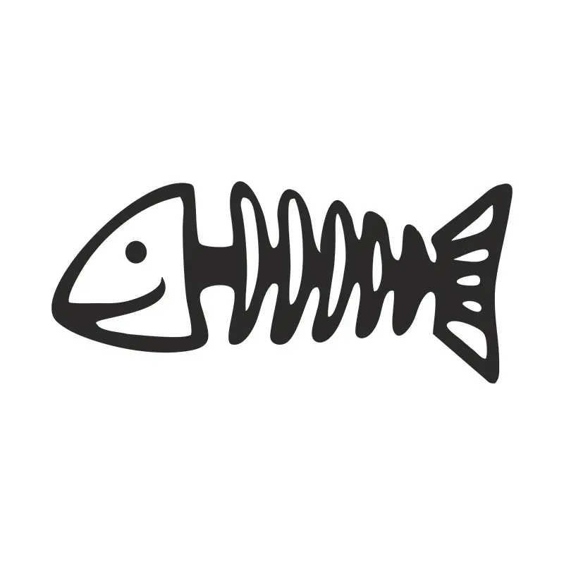 Delicate Fish Bone Silhouette Art