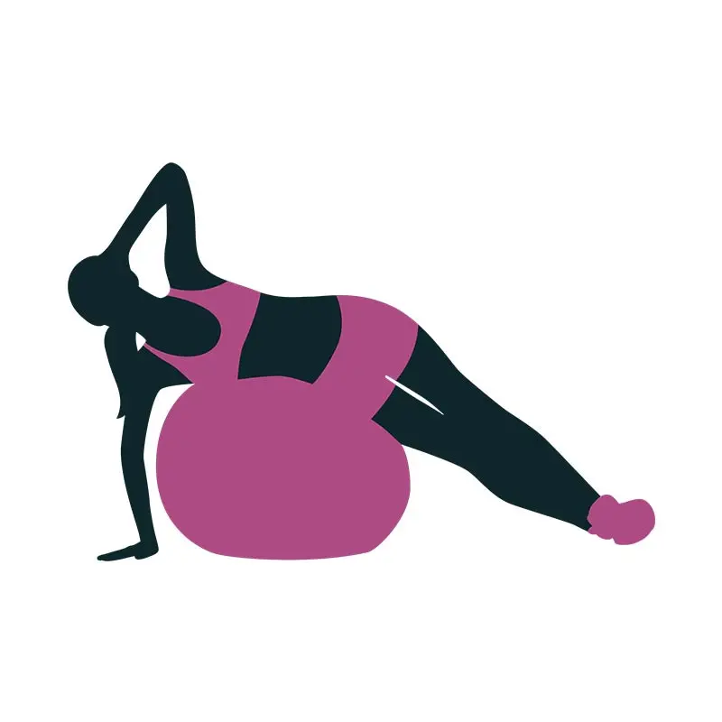 Side Plank Gym Swiss Ball Exercise Vector