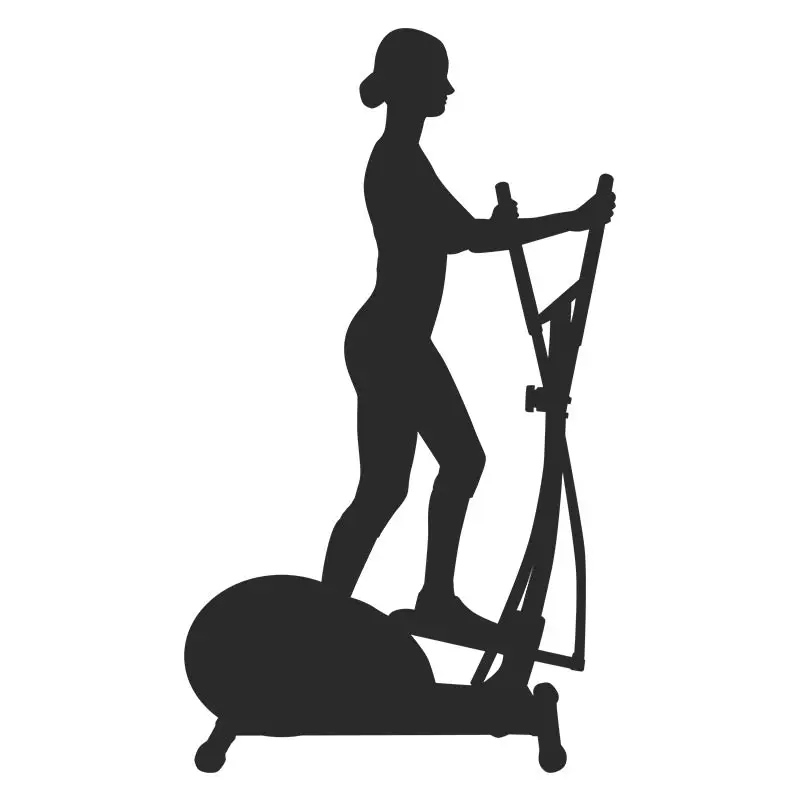 Elliptical Bike Gym Exercise Silhouette Art