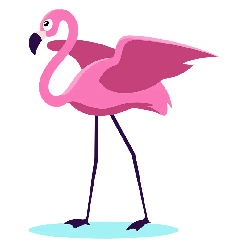 Determined Spread Wings Flamingo Vector Art