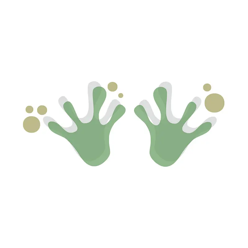 Cheeky Frog Footprint Step Vector Art