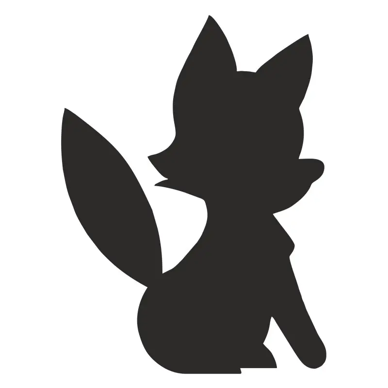 Watchful Fox Silhouette Art