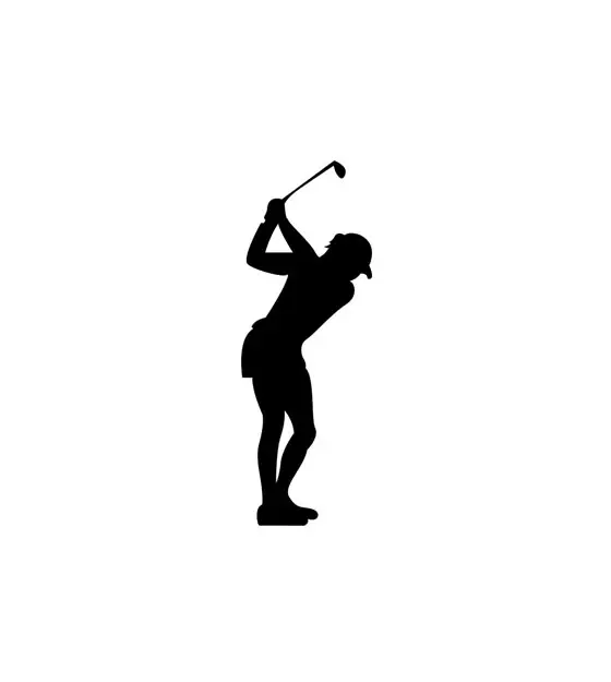 Female Golfer Pulling Golf Shop Silhouette Art