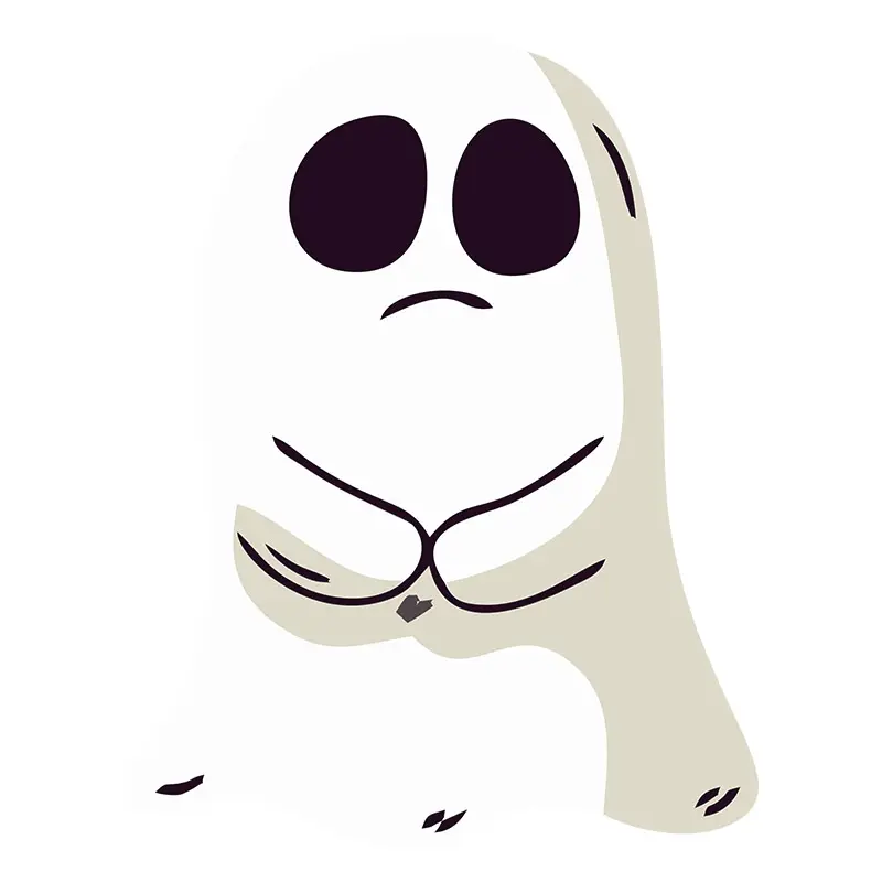 Frowning Sad Real Ghost Vector Art