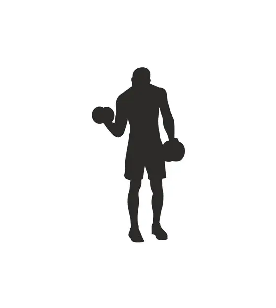 Dumbbells Bicep Curl Gym Exercise Silhouette Art