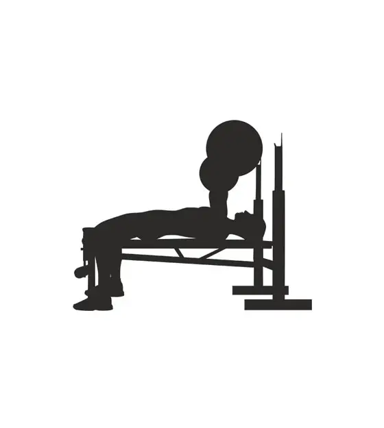 Close Grip Bench Press Gym Exercise Silhouette Art