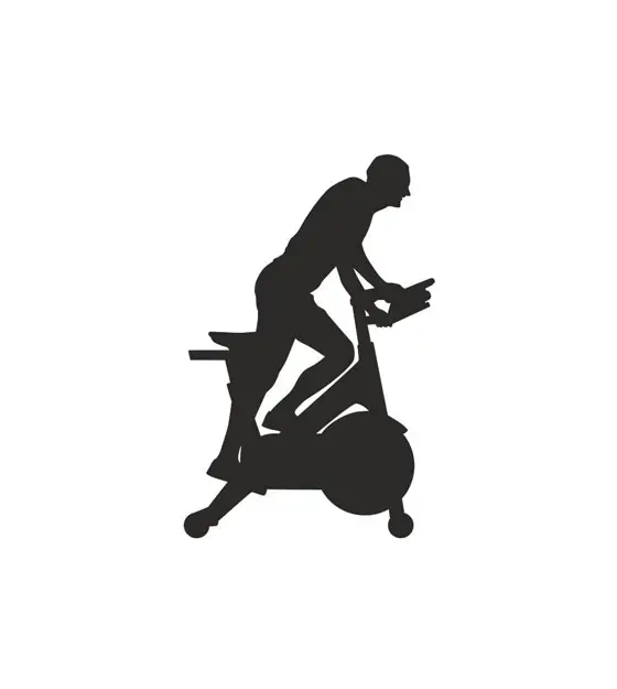 Convenient Static Gym Bike Silhouette Art