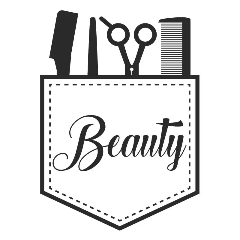 Beauty Captioned Hair Stylist's Pocket Silhouette Art