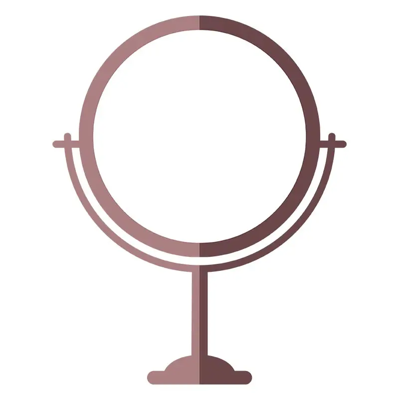 Stylish Round Hairdresser Mirror Vector Art