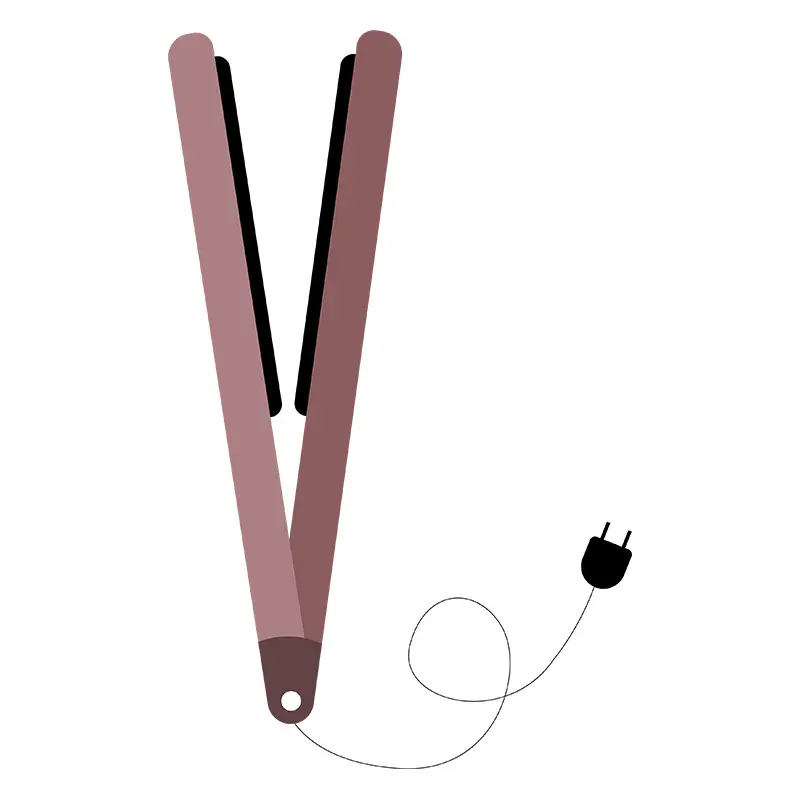 Fashionable Flat Iron Hair Straightener Vector Art