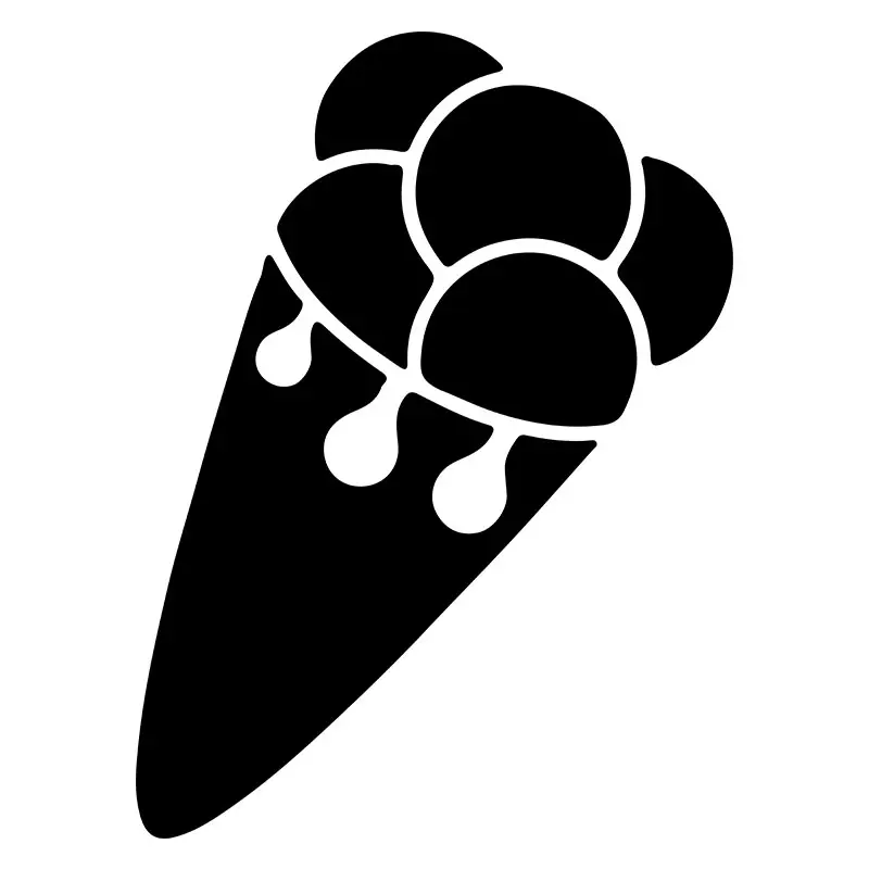 Numerous Ball Scoops of Ice Cream Silhouette Art