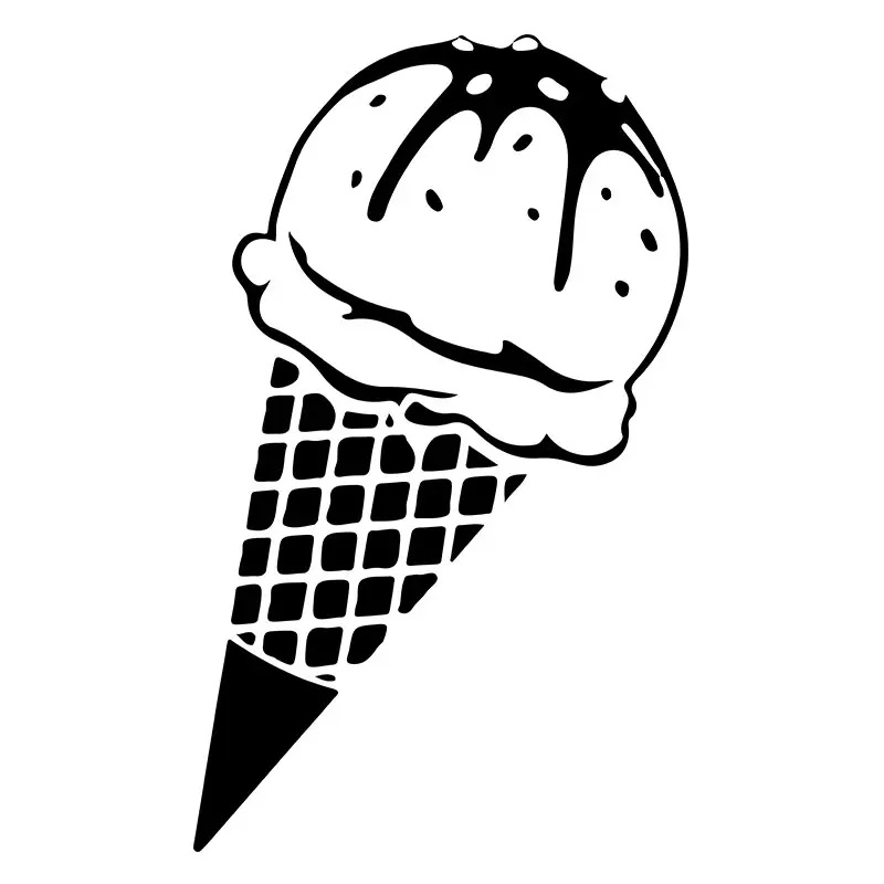Sprinkle Chocolate Ball Cone Ice Cream Silhouette Art
