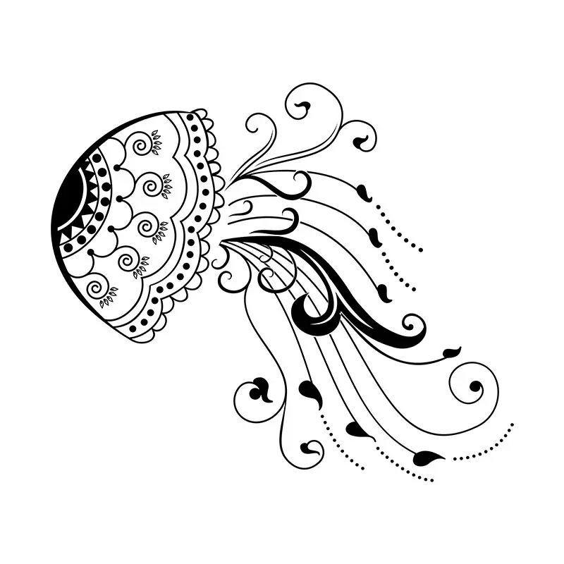Flower Hat Jelly Fish Silhouette Art