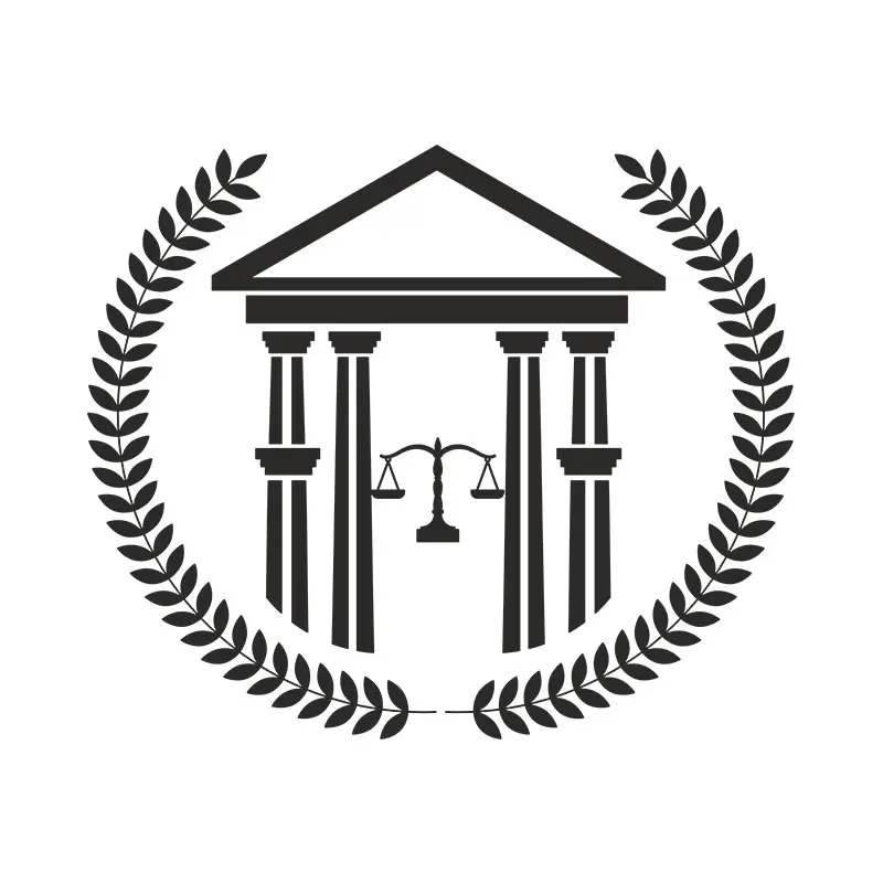 Honrorable Judge's Court Symbol Logo Law Silhouette Art