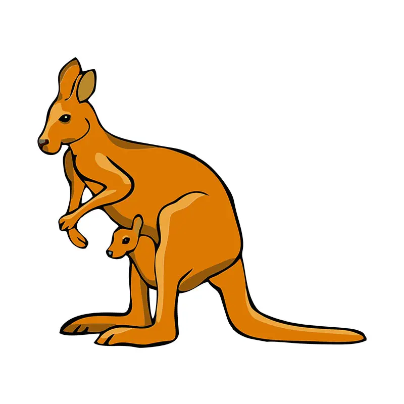 Cute Mama Baby Kangaroo Vector