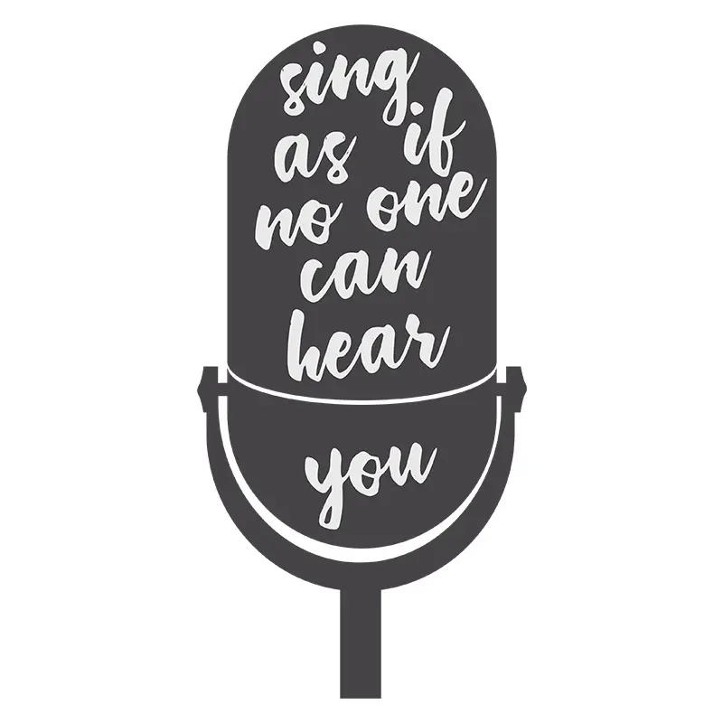Enticing Karaoke Singing Mic Silhouette Art
