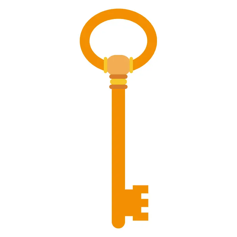 Golden Locker Key Vector Art