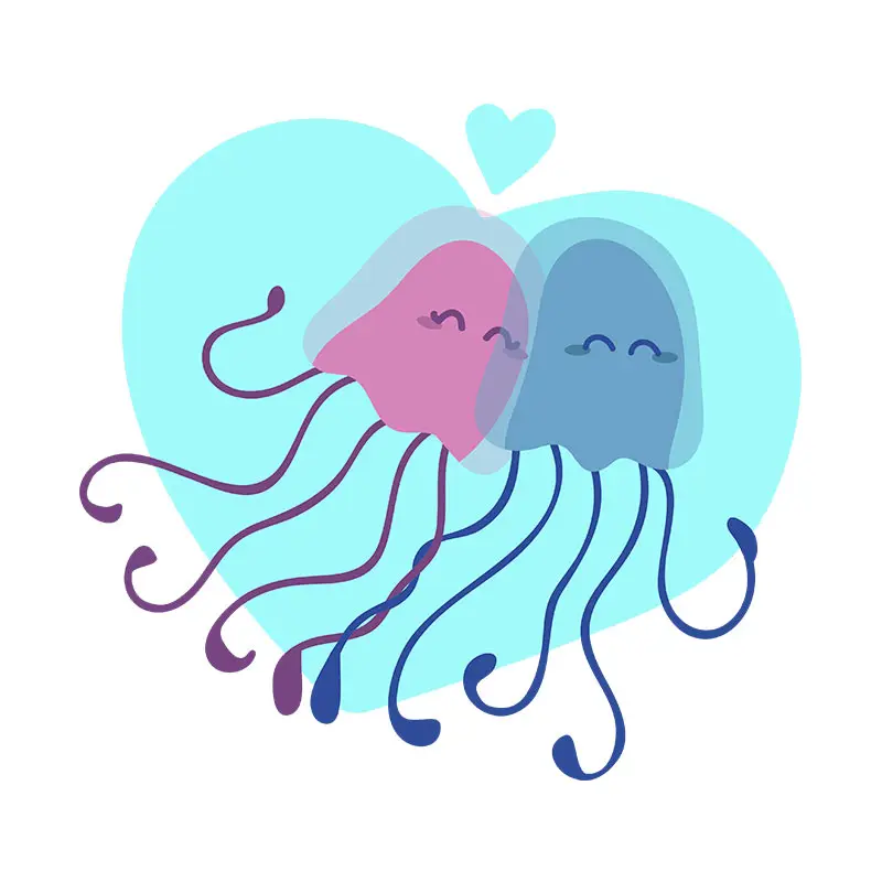 Blue Blubber Jelly Fish Vector Art