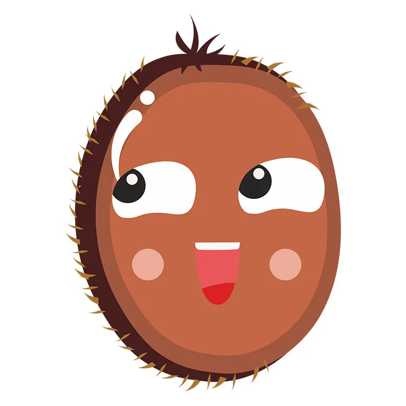Astonished Blushing Kiwi Fruit Vector Art