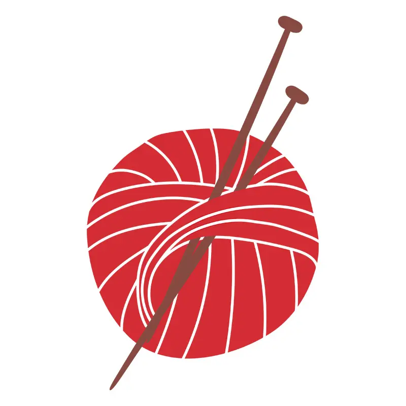Red Knitting Yarn with Knitter's Pride Vector Art