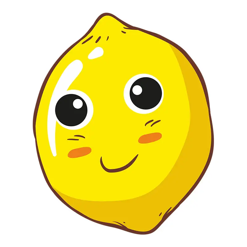 Grinning Beady Eyed Lemon Vector Art