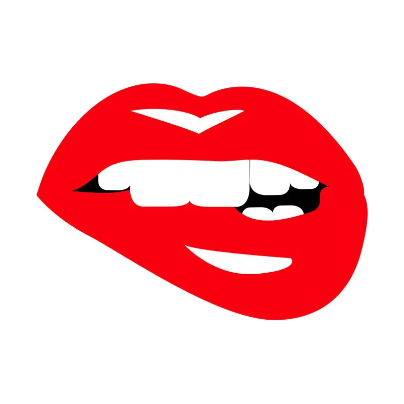 Seducing Lips Biting Vector Art