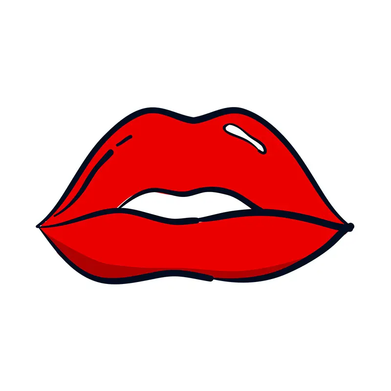 Depraving Lipsticked Lips Vector Art