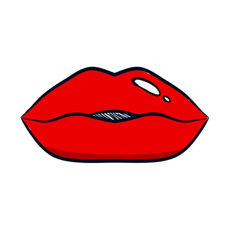 Appealing Sulky Lips Vector Art