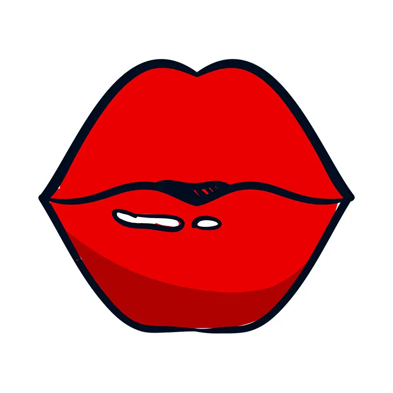 Flirtatious Pouting Lips Vector Art