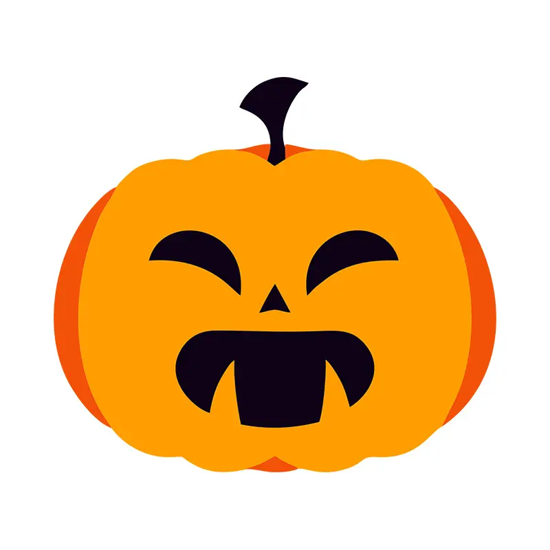 Smirking Jack-o'-lantern Halloween Vector Art