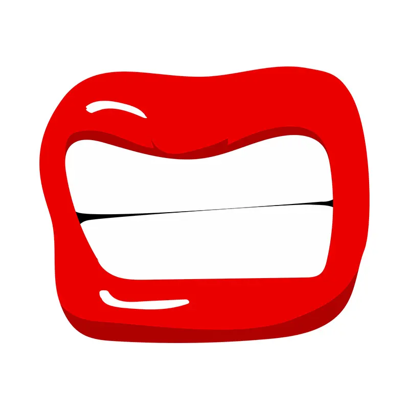 Grimacing Teeth Lips Vector Art
