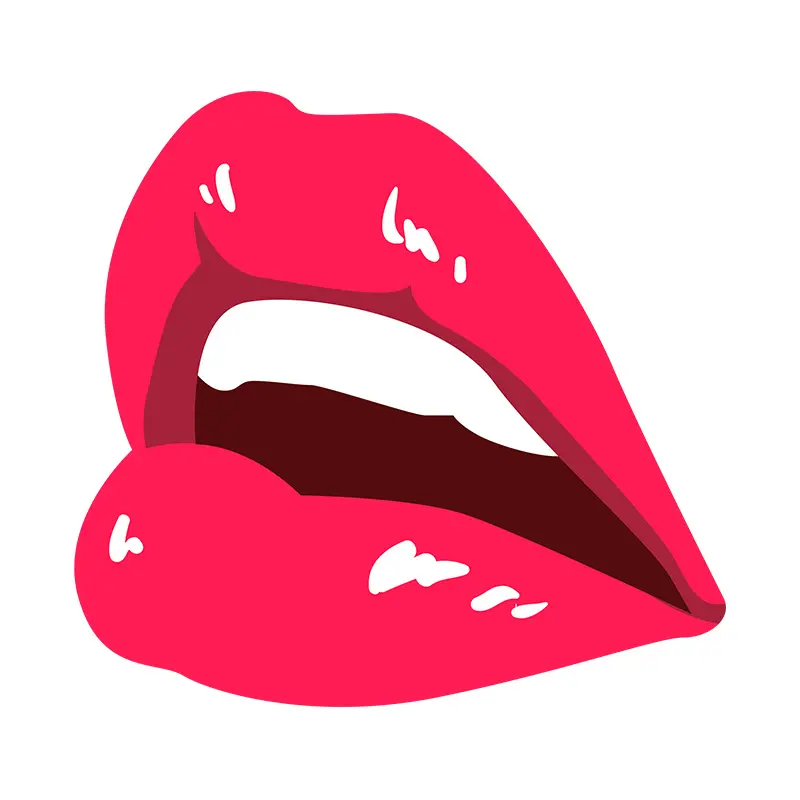 Enticing Open Mouth Lips Vector Art