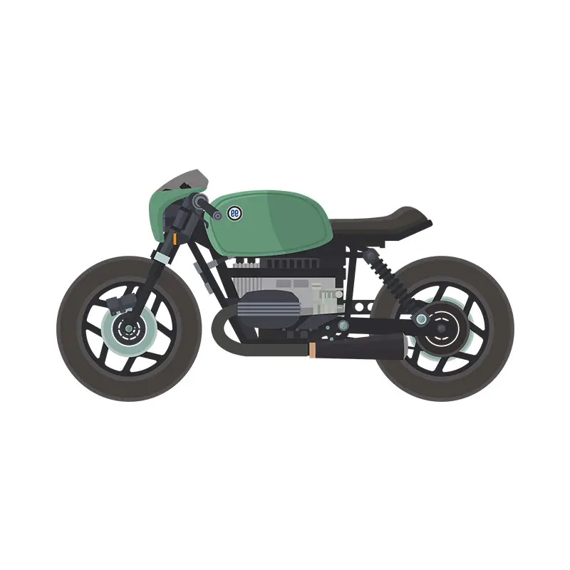Racer Motorcycle Vector Art