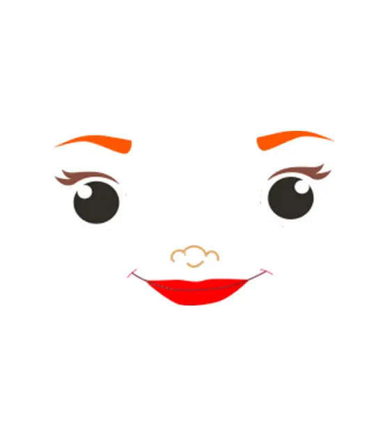 Beady Eyed and Red Lips Mermaid Face Vector Art