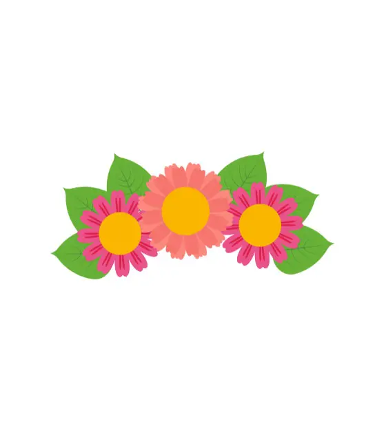 Multicolor Flower Mermaid Headband Vector Art