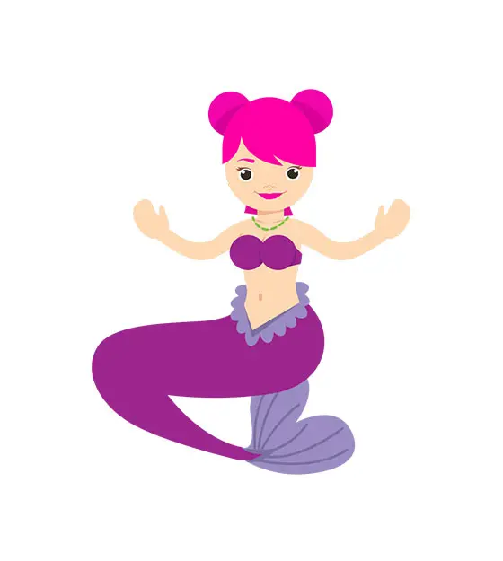 Purple Mermaid Vector Art