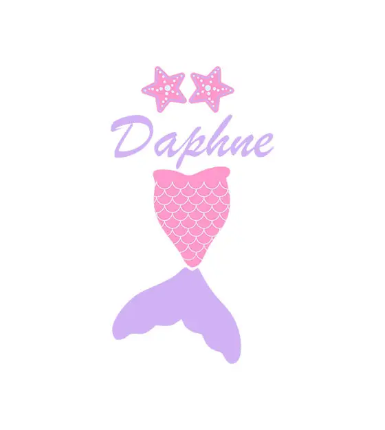 Daphne Baby Pink Shell Bra Mermaid Tail Vector Art