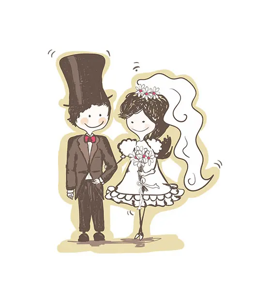 Bride and Groom Vector File