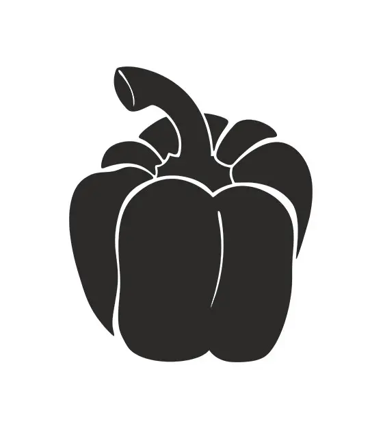 Bell Pepper Silhouette Art