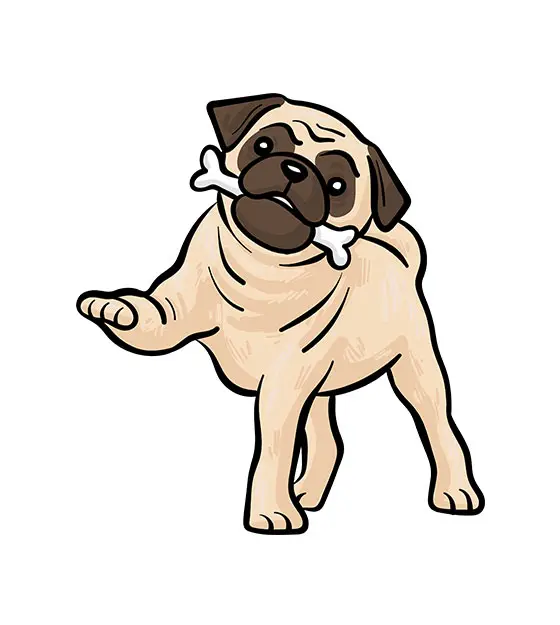 Pug Shaking Hand Vector Art