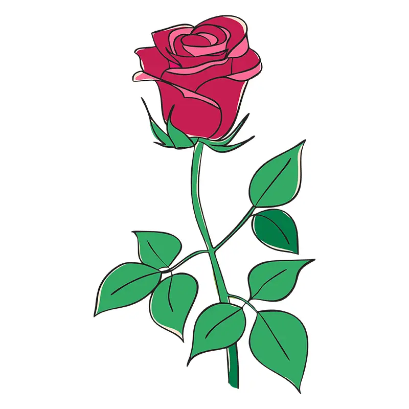 Shaded Rose Vector