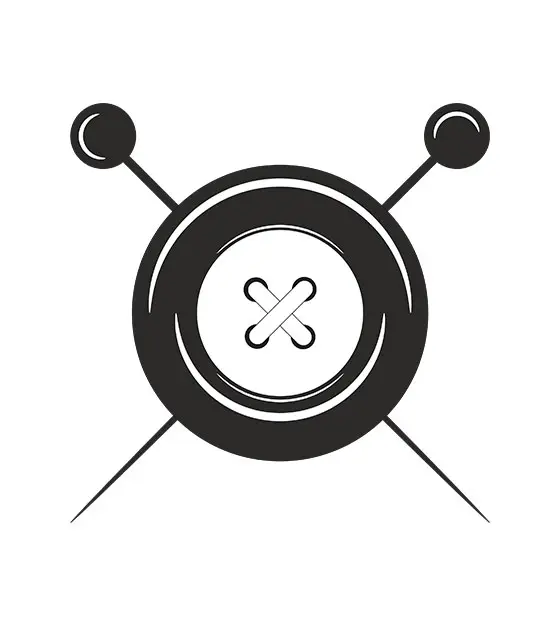 Button and Needle Stencil