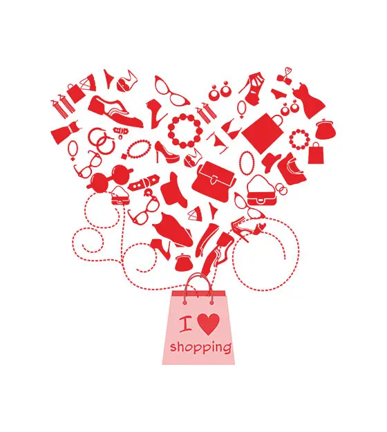 I Love Shopping Vector