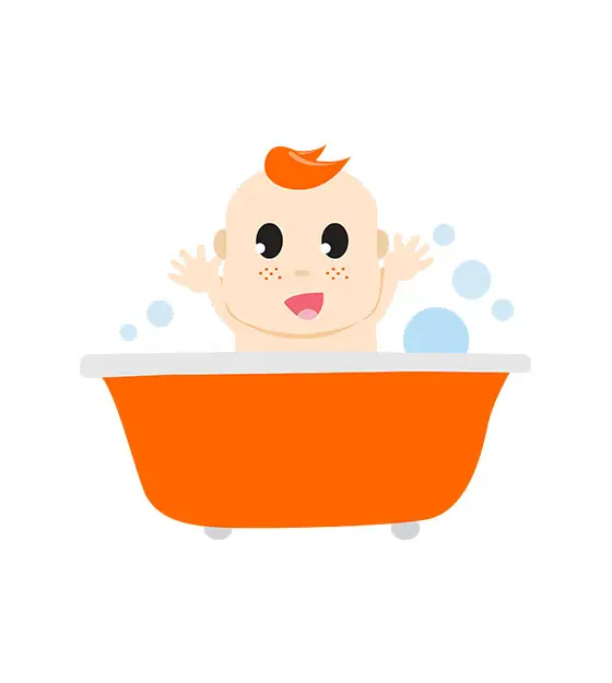 Baby Bathing Vector
