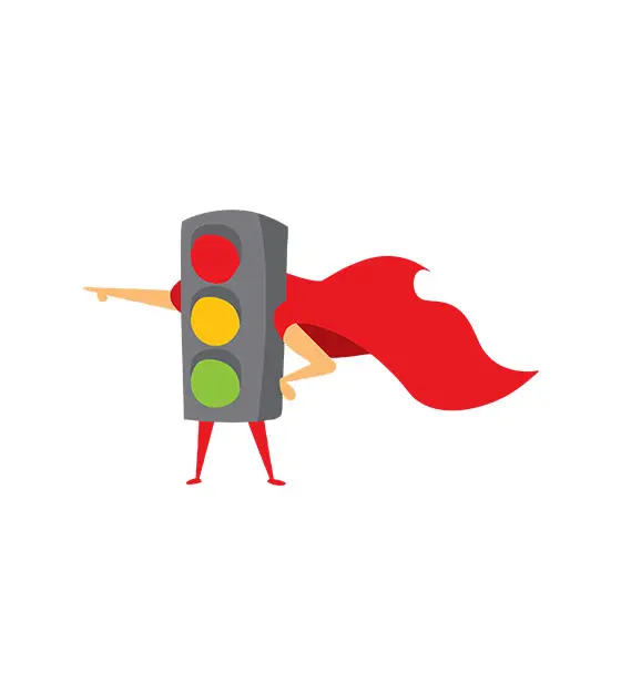 Traffic Light Superhero Vector